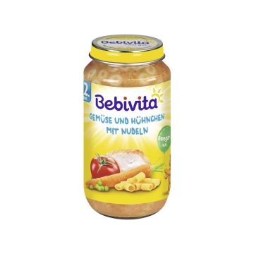 Bebivita Пюре зеленчуци, спагети и пилешко месо за деца над 12 месеца х250 грама - 1052