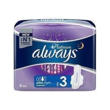 Always Platinum Ultra Night Дамски нощни превръзки х6 броя