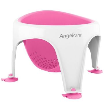 Angelcare Мека седалка за баня за деца от 6 до 10 месеца, розова