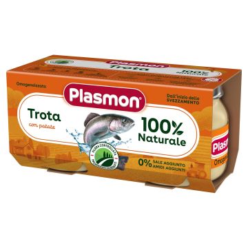 Plasmon Рибно меню пъстърва със зеленчуци за деца от 6-тия месец 2х80 грама - 1236