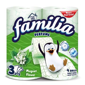 Familia Perfume Muguet Flower Трипластова тоалетна хартия с аромат на момина сълза x4 броя