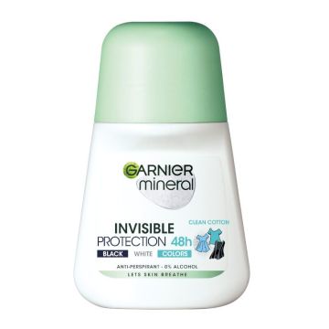 Garnier Mineral Invisible  Black& White Colors Рол-он против изпотяване за жени с минерали х50 мл