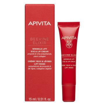 Apivita Beevine Elixir Коригиращ бръчките лифтинг крем за околоочен контур и устни x15 мл