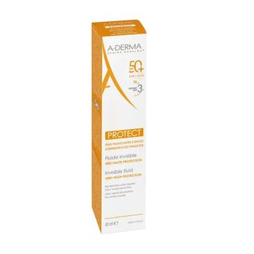 A-Derma Protect Невидим слънцезащитен флуид за лице SPF50+ х40 мл