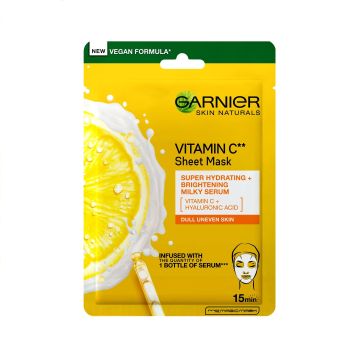 Garnier Skin Naturals Vitamin C Лист маска за лице с витамин С и хиалуронова киселина за всеки тип кожа x1 брой