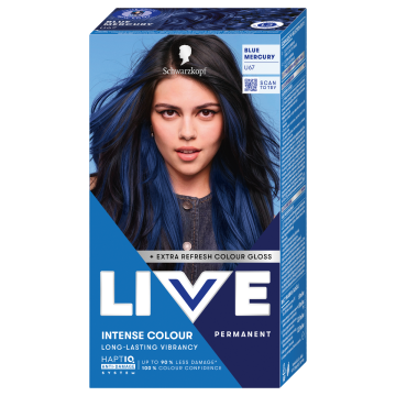 Live Intense Colour Трайна крем боя за коса с метален оттенък, U67 Blue Mercury