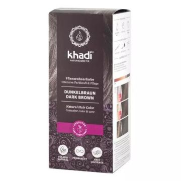 Khadi Билкова боя за коса x100 грама, Тъмно кафяв