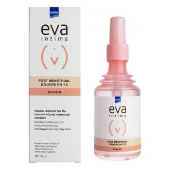 Eva Intima Post Menstrual Вагинален разтвор за почистване и премахване на следменструални остатъци pH 7,0 x147 мл Intermed
