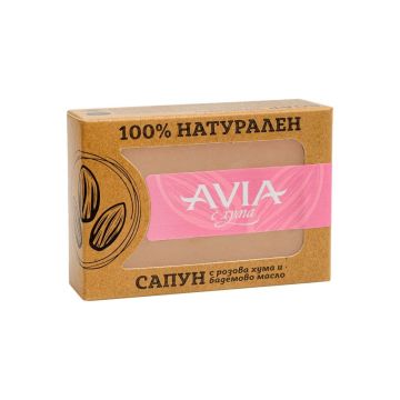 Avia Натурален сапун с розова френска хума и бадемово масло x110 грама