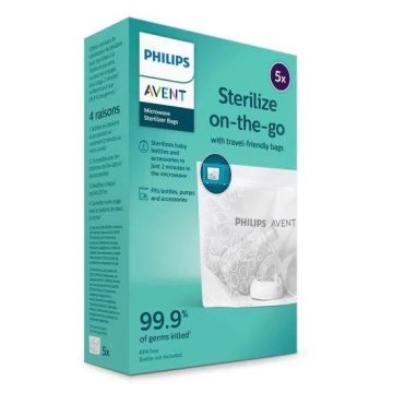 Avent Комплект торбички за многократна употреба за стерилизация в микровълнова печка x5 броя