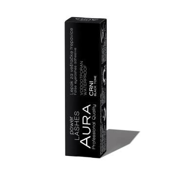 Aura Power Lashes Водоустойчиво лепило за изкуствени мигли x7 грама, Black
