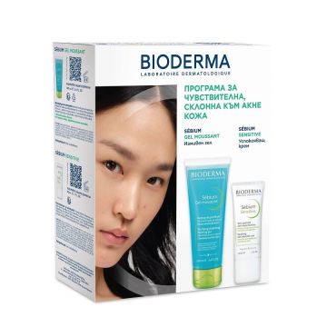 Bioderma Sebium Комплект Програма за чувствителна, склонна към акне кожа