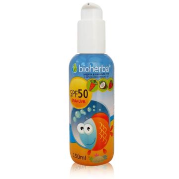 Слънцезащитен крем с масла от малина, морков и кокос SPF 50 х150 мл Bioherba