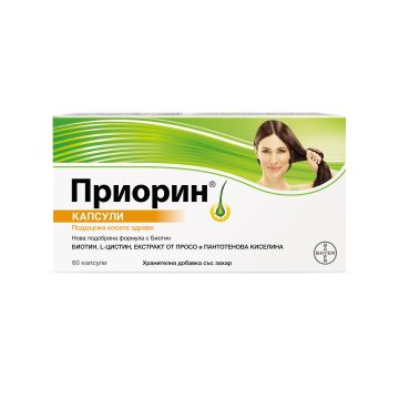 Приорин хранителна добавка против косопад х60 капсули, Bayer