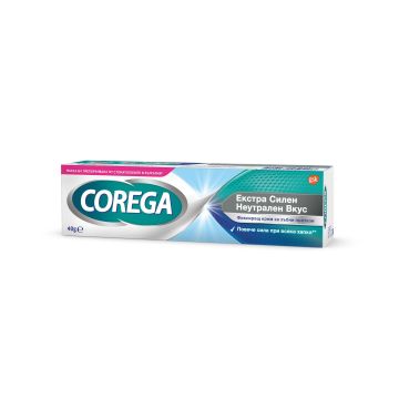 Corega Екстра силен Неутрален вкус Фиксиращ крем за зъбни протези х40 грама