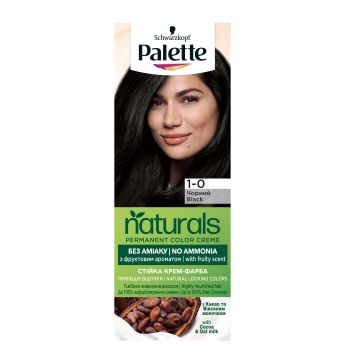 Palette Naturals Безамонячна боя за коса, 1-0 Черен