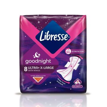 Libresse Ultra Thin Нощни дамски превръзки х8 броя