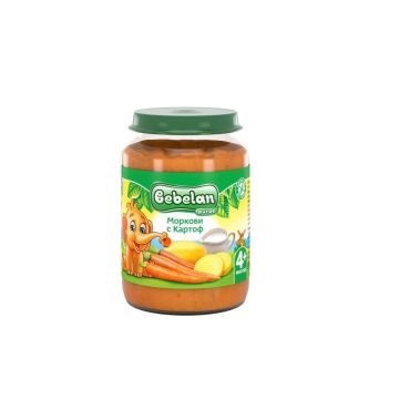 Bebelan Зеленчуково пюре моркови с картоф за деца над 4 месеца х190 грама - 0102
