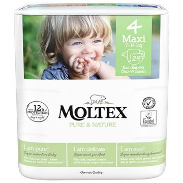 Moltex Maxi 4 Еко пелени за еднократна употреба за деца от 7 до 14 кг x29 броя