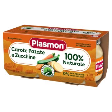 Plasmon Пюре моркови с картофи и тиквички за деца от 4-тия месец 2х80 грама -1672