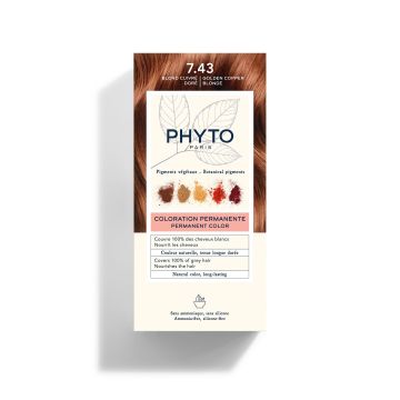 Phyto Color Дълготрайна боя за коса, 7.43 Golden Copper Blonde