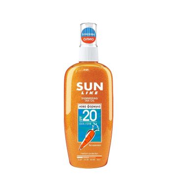 Sun Like Слънцезащитно олио с блестящи частици SPF20 x150 мл