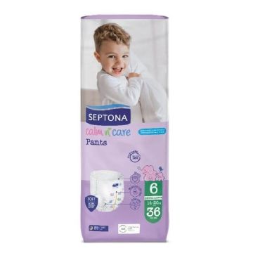 Septona Calm N' Care Extra Large 6 Бебешки пелени тип гащички за деца от 14 до 20 киограма х36 броя