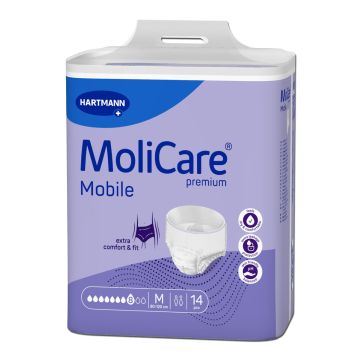 Hartmann MoliCare Mobile Абсорбиращи памперс-гащи за възрастни, 8 капки М x14 броя
