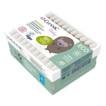 Cleanic Baby Organic Бебешки клечки за уши x60 броя
