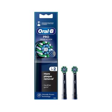 Oral-B Cross Action Накрайник за електрическа четка за зъби x2 броя, Black