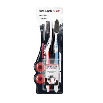 Astera Parodont Active Charcoal Четка за зъби x2 броя