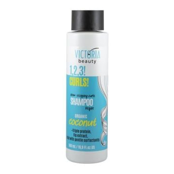 Victoria Beauty 1.2.3! CURLS! Шампоан за къдрава коса с кокос за холивудски къдрици x500 мл