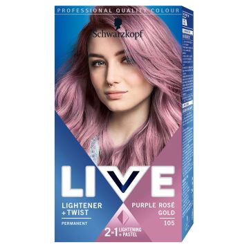 Live Lightener + Twist Изрусител за коса с пастелен оттенък, цвят 105 Gold Rose