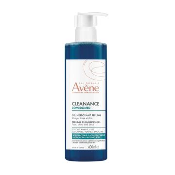 Avene Cleanance Comedomed Ексфолиращ почистващ гел за лице, гърди и гръб за мазна кожа, склонна към акне х400 мл