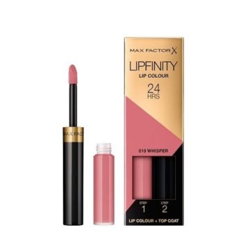 Max Factor Lipfinity Дълготрайно червило с двустепенна система на нанасяне, 10 Whisper