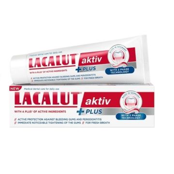 Lacalut Aktiv Plus Паста за зъби за защита срещу кървящи венци x75 мл