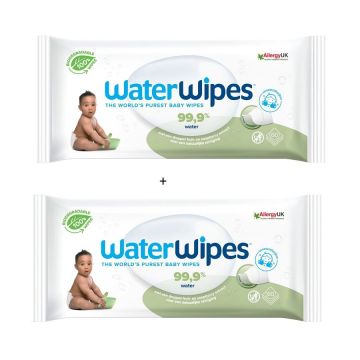 Water Wipes Soapberry Бебешки мокри кърпи с 99,9% вода и екстракт от сапунено орехче 2x60 броя