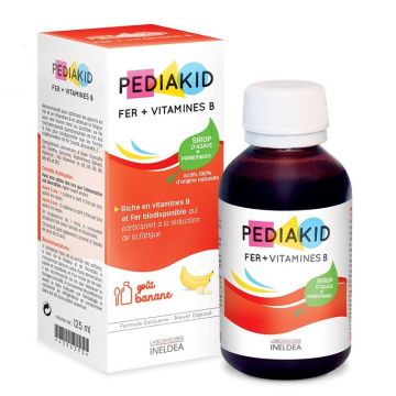 Желязо и витамини В комплекс Сироп с аромат на банан х125 мл Pediakid
