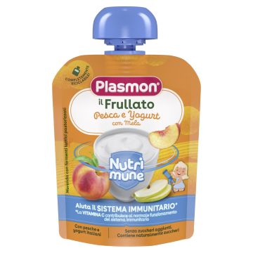 Plasmon Nutrimune Плодова закуска с праскова и йогурт за деца от 6-ия месец x85 грама