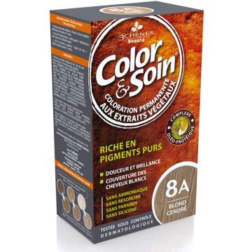 3Chenes Color & Soin Безамонячна боя за коса, цвят 8А Пепеляво русо