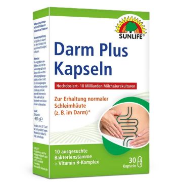 Darm Plus Пробиотик с 10 щама с витамин Б-комплекс х30 капсули Sunlife