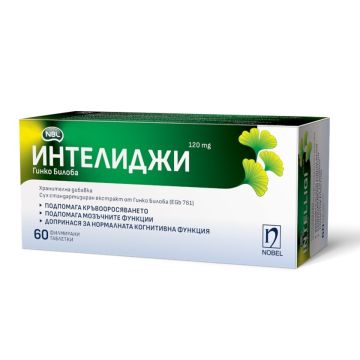 Интелиджи Гинко Билоба 120 mg х60 таблетки Nobel Pharma