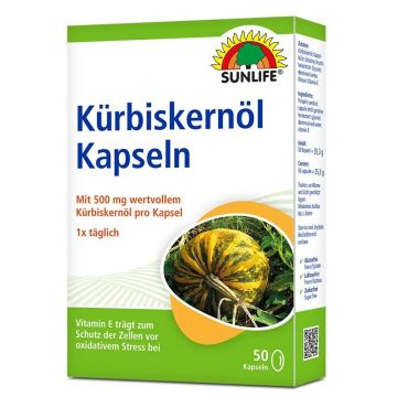 Масло от тиквено семе 500 mg х50 гел капсули Sunlife