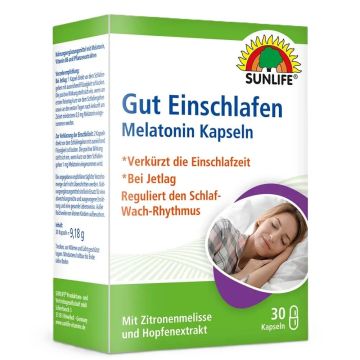 Мелатонин 0.5 mg с маточина и хмел х30 капсули Sunlife