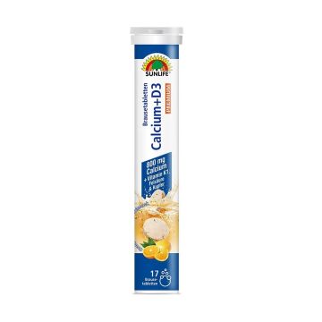 Разтворим Калций 800 mg + Витамин Д3 200 IU х17 ефервесцентни таблетки Sunlife