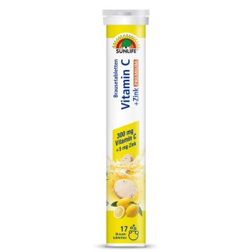 Разтворим витамин C 300 mg + цинк 5 mg х17 ефервесцентни таблетки Sunlife