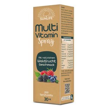 Мултивитамини Спрей, с вкус на горски плодове х30 мл Sunlife