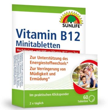 Витамин Б12 Цианокобаламин 500 µg х60 таблетки Sunlife