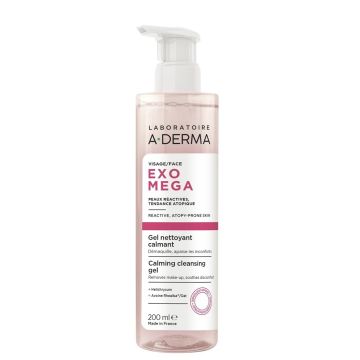 A-Derma Exomega Успокояващ почистващ гел за лице х200 мл