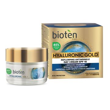 Bioten Hyaluronic Gold Уплътняващ дневен крем против бръчки SPF10 x50 мл